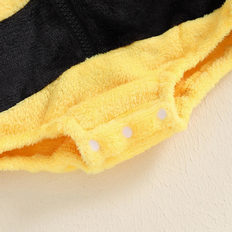 2024-06-24 Lioraitiin 0-24M Baby Bee Costume Sleeveless Hooded Romper Long Socks Set Infant Halloween Costume Newborn Outfit