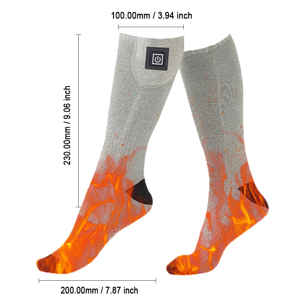 Electric Heated Socks For Men Women Winter Warm Outdoor Sports Rechargeable Thermal Socks Foot for Outdoor Sports Skiing