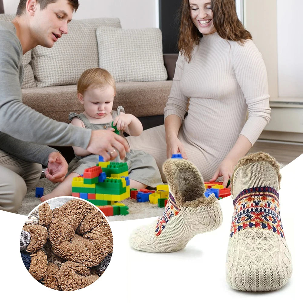 Thickened Floor Socks Women Men Home Slippers Socks Non Slip Knitted Carpet Sock Winter Thermal Sleeping Socks Christmas Gifts