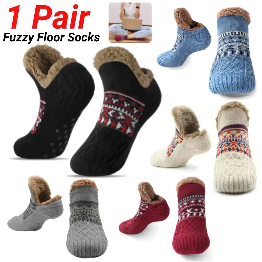 Thickened Floor Socks Women Men Home Slippers Socks Non Slip Knitted Carpet Sock Winter Thermal Sleeping Socks Christmas Gifts