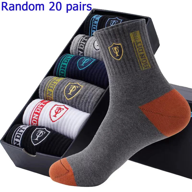 3/5/8/20 pairs of men's and women's Christmas socks, autumn and winter coral fleece casual warm mid tube socks, fashionable