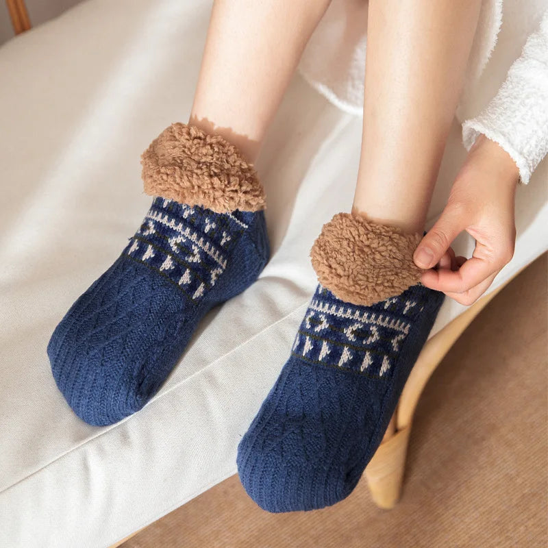 Super Warm Winter Non-slip Floor Socks Women Men Snow Socks Sleep Carpet Socks Slippers Socks Women Velvet Boot Unsiex Home Wear