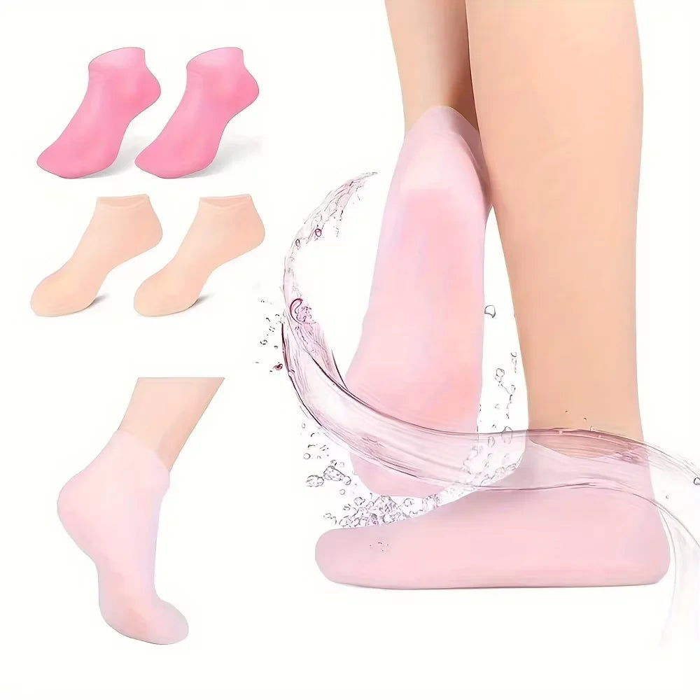 Silicone Socks Moisturizing Gel Socks Exfoliating and Preventing Dryness Spa Foot Care Tool Cracked Dead Skin Remove Protector