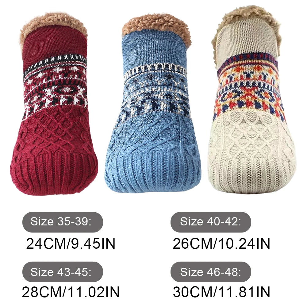 Thickened Floor Socks Women Men Home Slippers Socks Non Slip Knitted Carpet Sock Winter Thermal Sleeping Socks Christmas Gifts