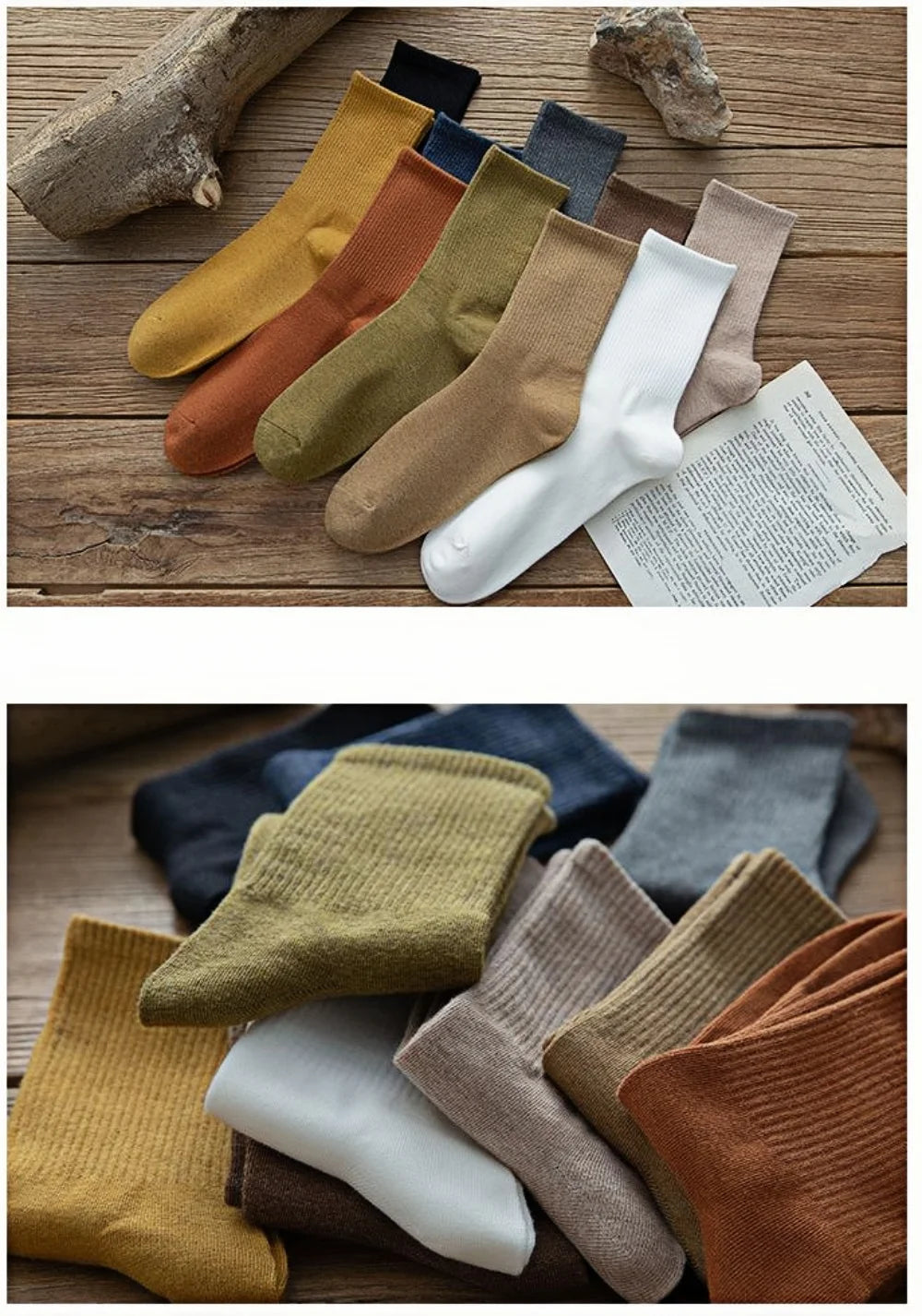 5/10 pairs Men's and women's solid color socks, with a middle tube that is elastic, sweat absorbing, odor proof socks